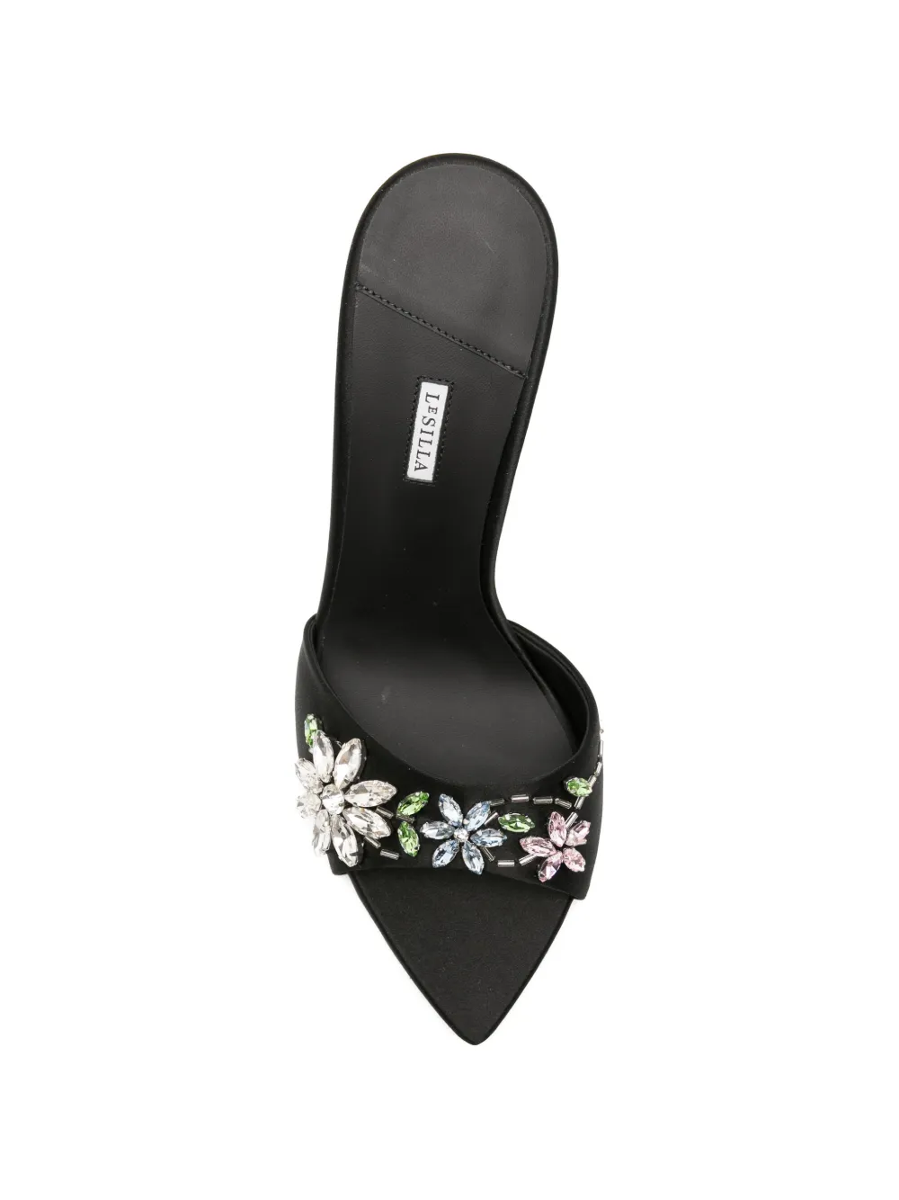 Le Silla crystal-embellished pointed-toe sandals Zwart