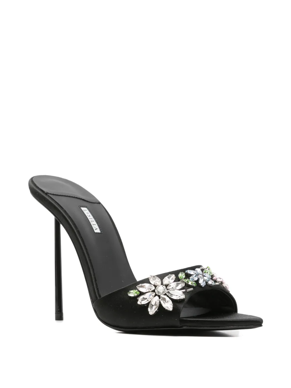 Le Silla crystal-embellished pointed-toe sandals Zwart