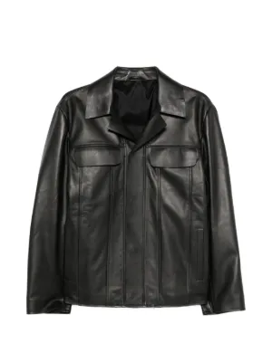 Prada Jaqueta De Couro | Preto | FARFETCH BR
