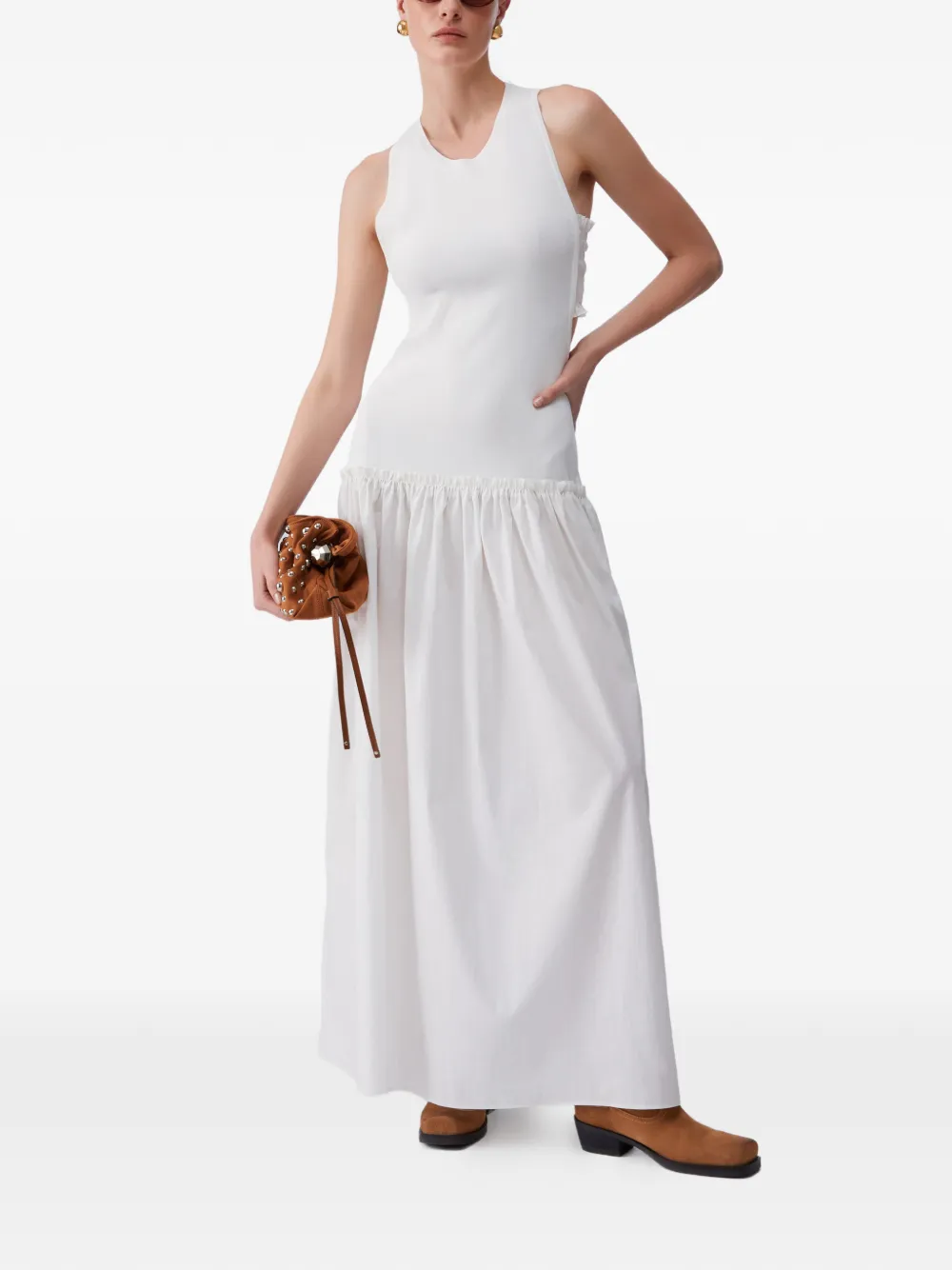 LIU JO cut-out smock maxi dress - Marrone