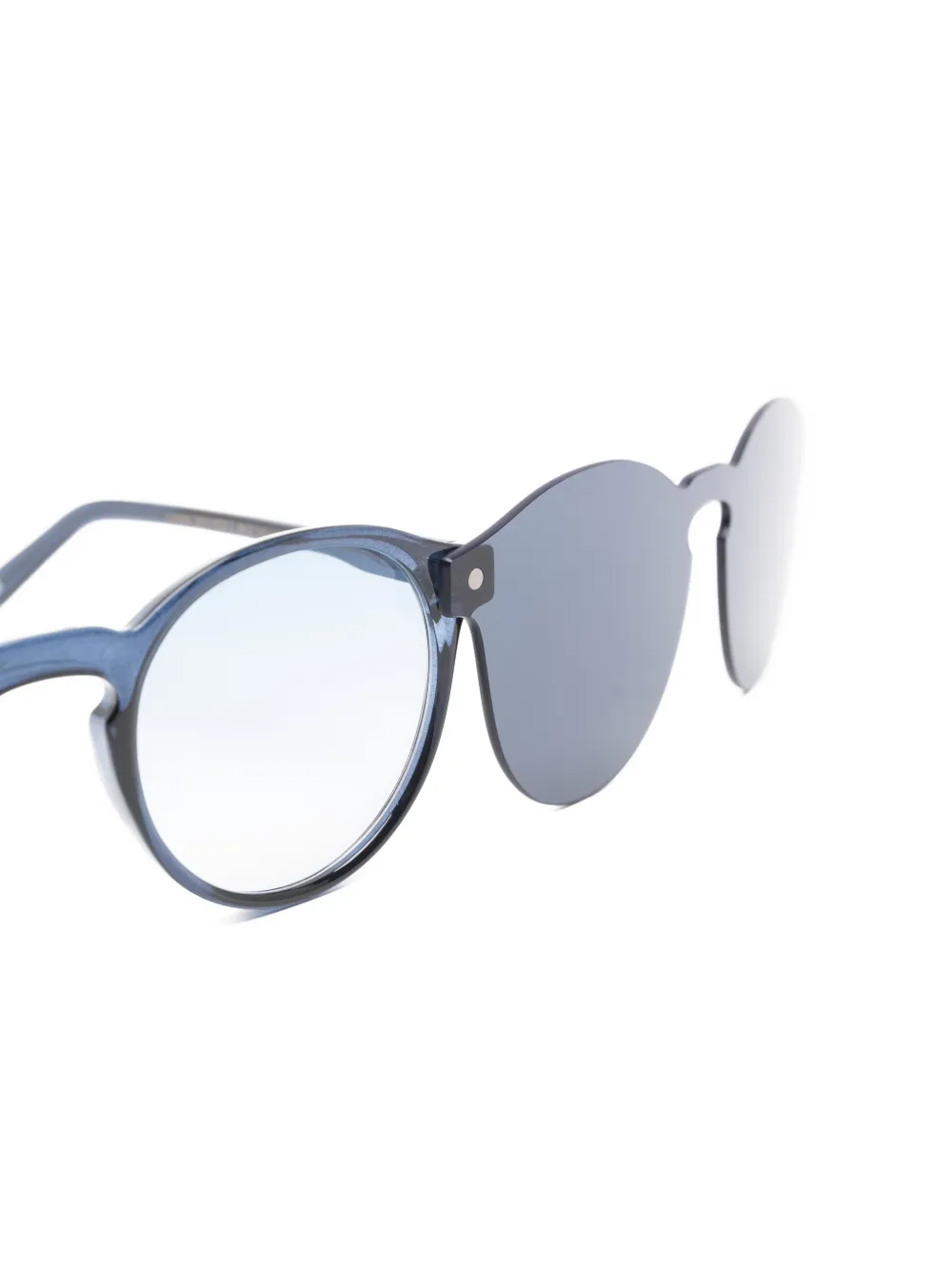 Snob Dogui Vee zonnebril met rond montuur Blauw