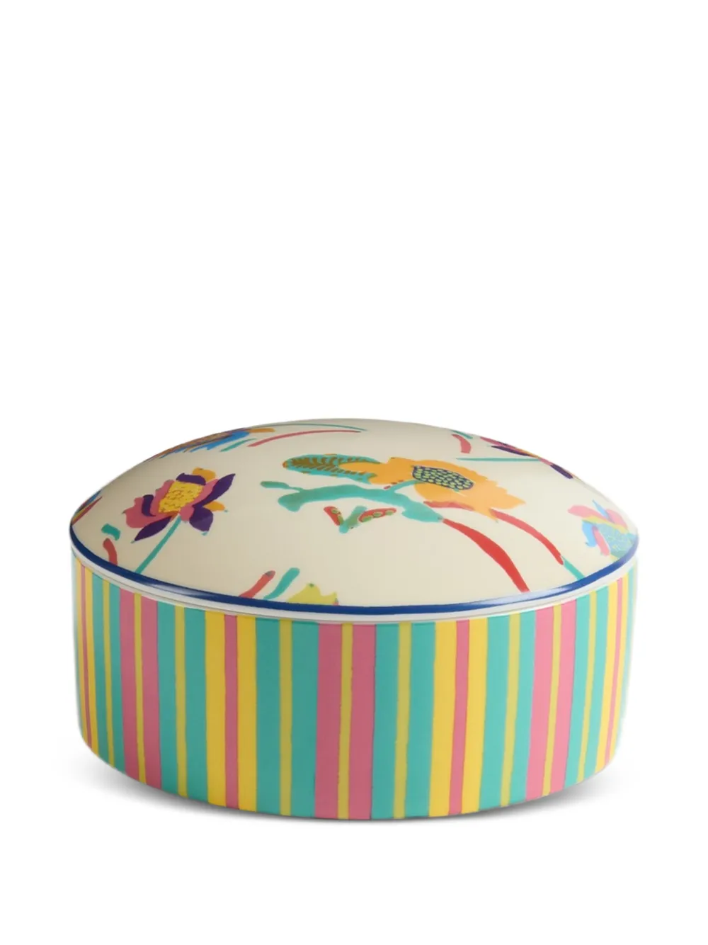 Lisa Corti Japanese striped porcelain trinket box - Toni neutri
