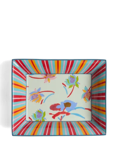 Lisa Corti Japanese floral-detail porcelain charger tray