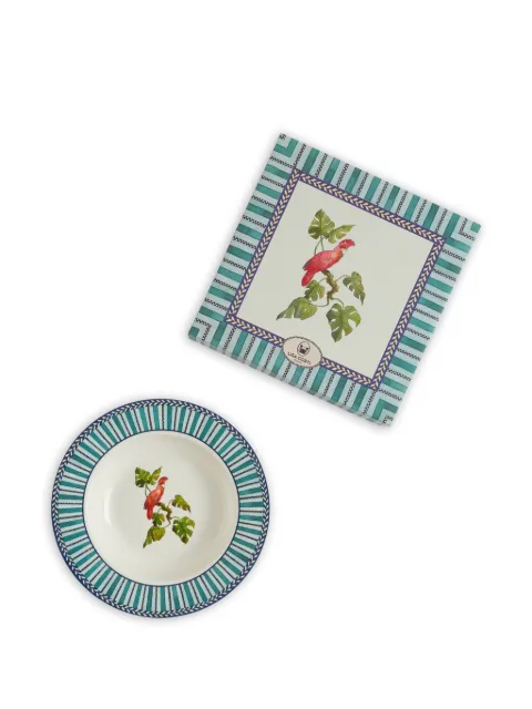 Lisa Corti parrot-motif soup plate