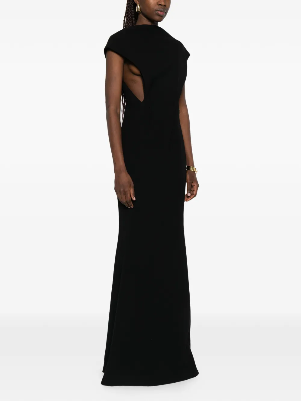 Jil Sander Maxi-jurk met kapmouwen Zwart