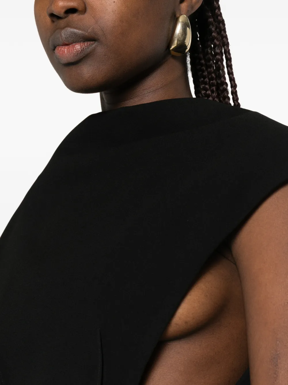 Jil Sander Maxi-jurk met kapmouwen Zwart