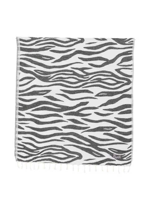 MC2 Saint Barth Foutas J N zebra-print fringed beach towel