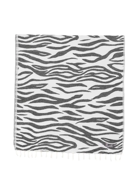 MC2 Saint Barth Foutas J N zebra-print fringed beach towel