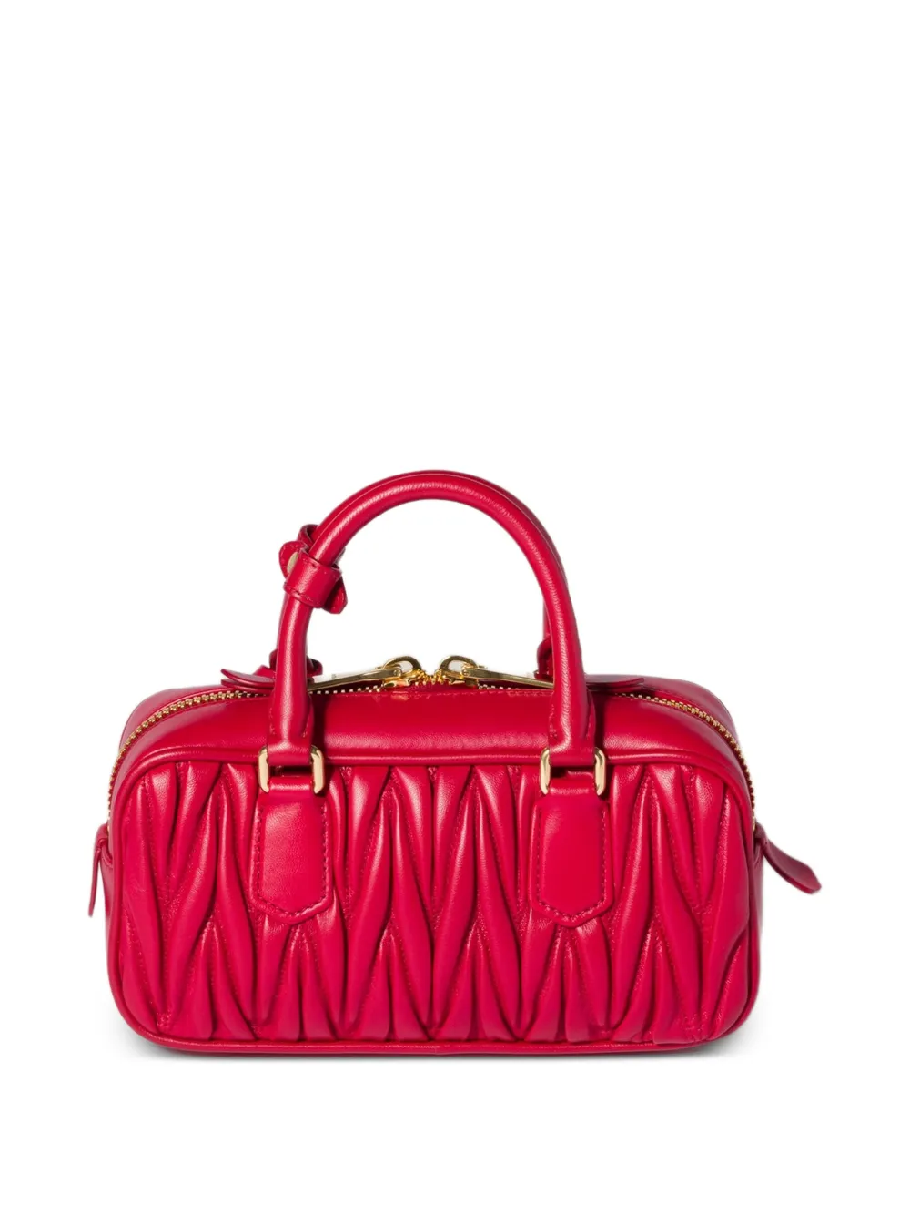 Miu Matelassé leren bucket-tas Roze