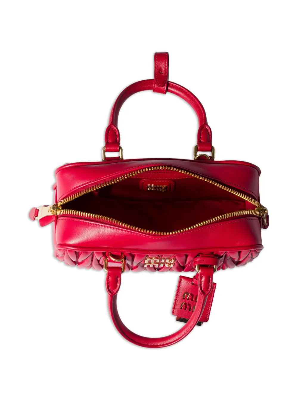 Miu Matelassé leren bucket-tas Roze