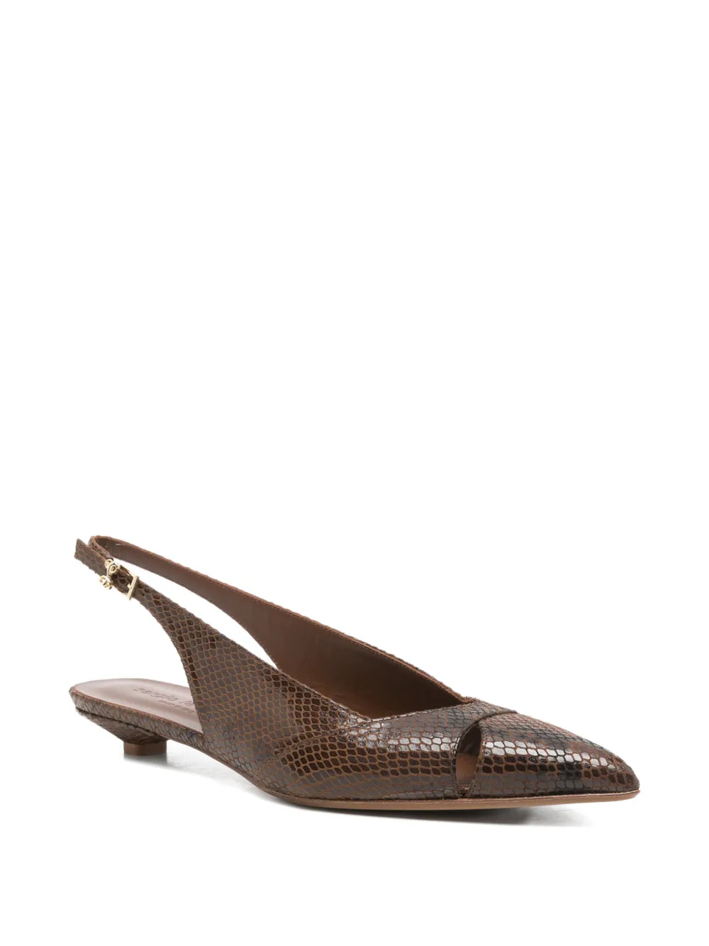 Sergio Levantesi Fatima pointed-toe leather pumps Bruin