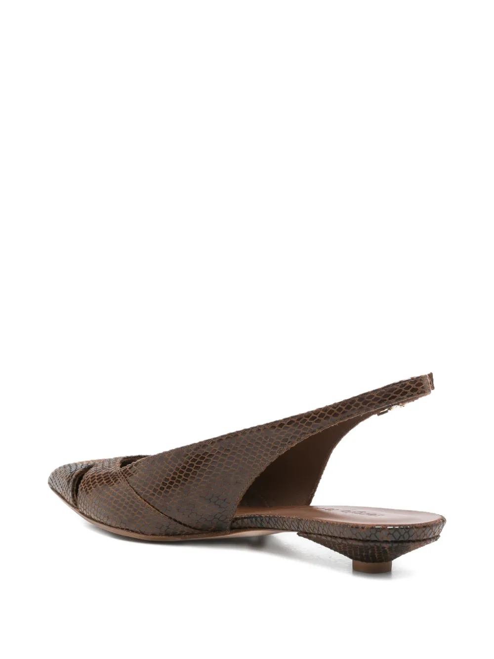 Sergio Levantesi Fatima pointed-toe leather pumps Bruin