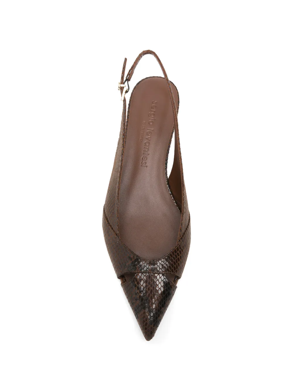 Sergio Levantesi Fatima pointed-toe leather pumps Bruin