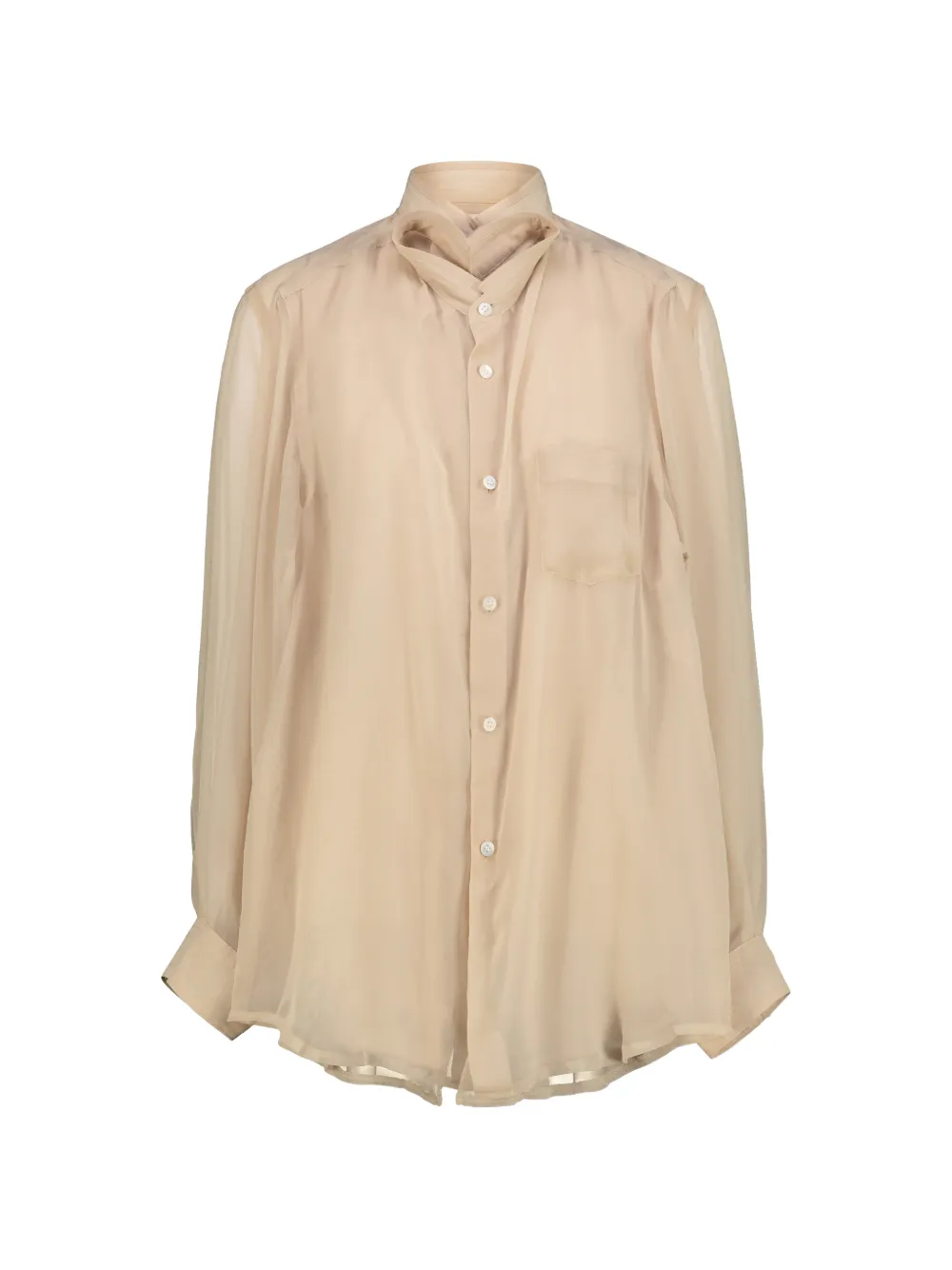 Comme Des Garçons sheer panelled shirt - Neutrals