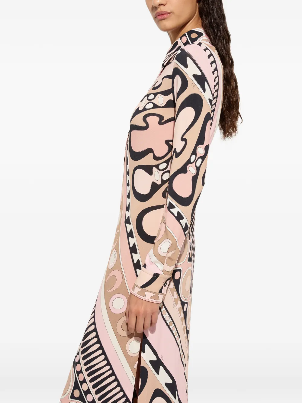 PUCCI Soleil chemisier jurk met print Roze