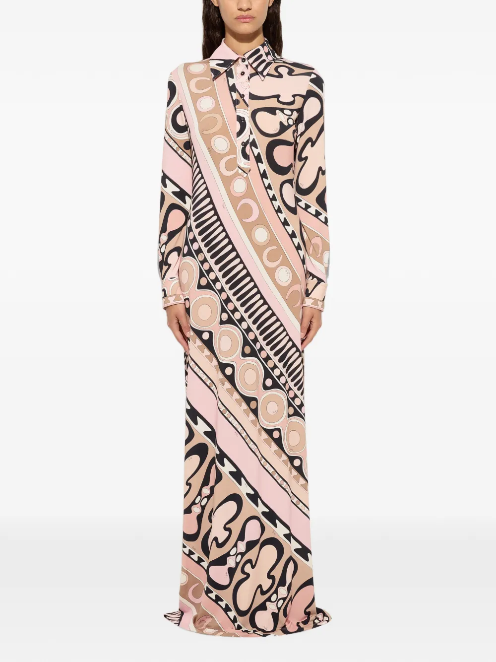 PUCCI Soleil chemisier jurk met print Roze