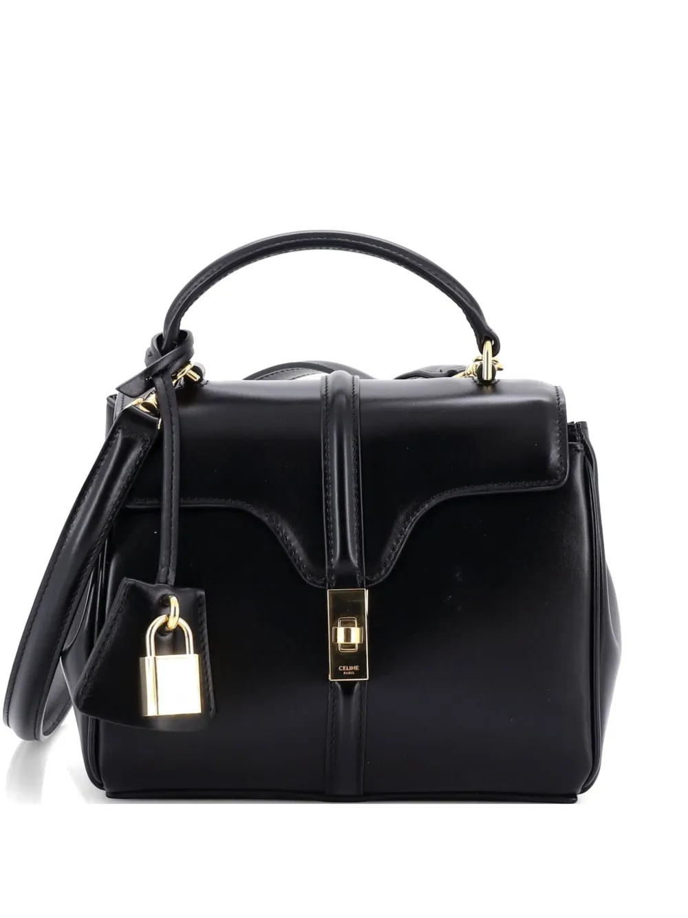 Celine Pre-Owned 16 Top Handle Bag Smooth Calfskin Mini satchel - Nero