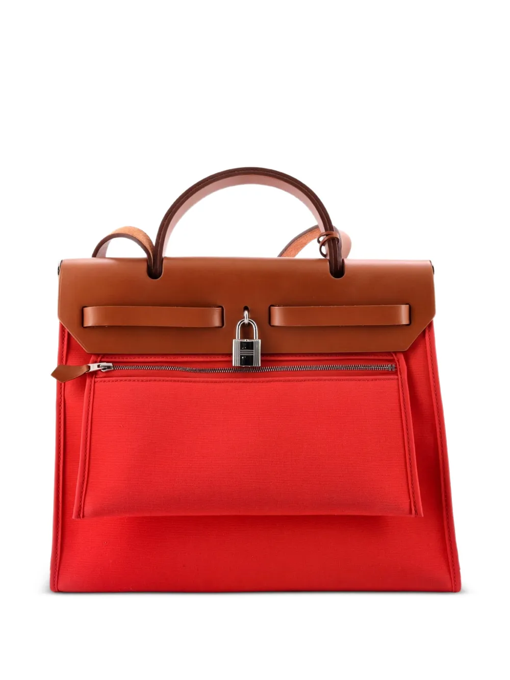 Hermès Pre-Owned Herbag Zip Leather and Toile 31 shoulder bag - Rosa