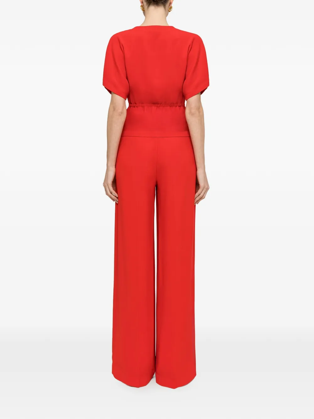 NISSA Crêpe top met V-hals Rood