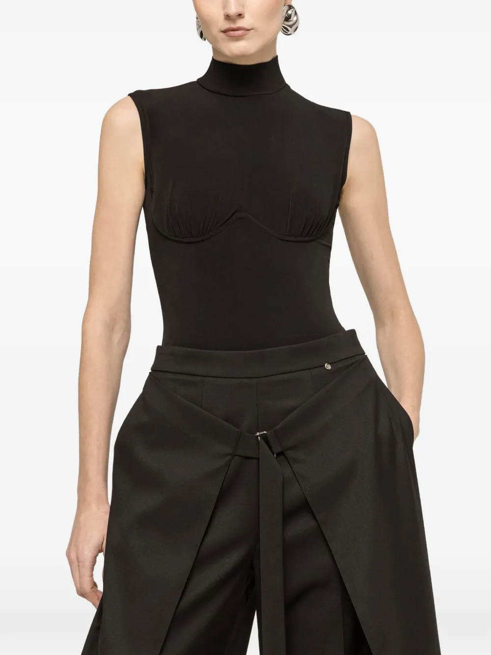 NISSA high-neck bodysuit - Nero