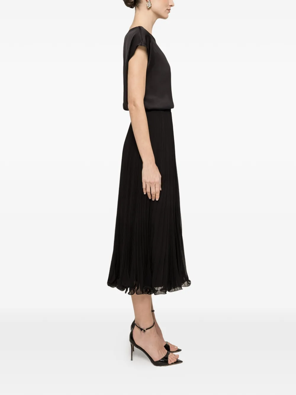  Nissa Pleated Midi Skirt - Black 