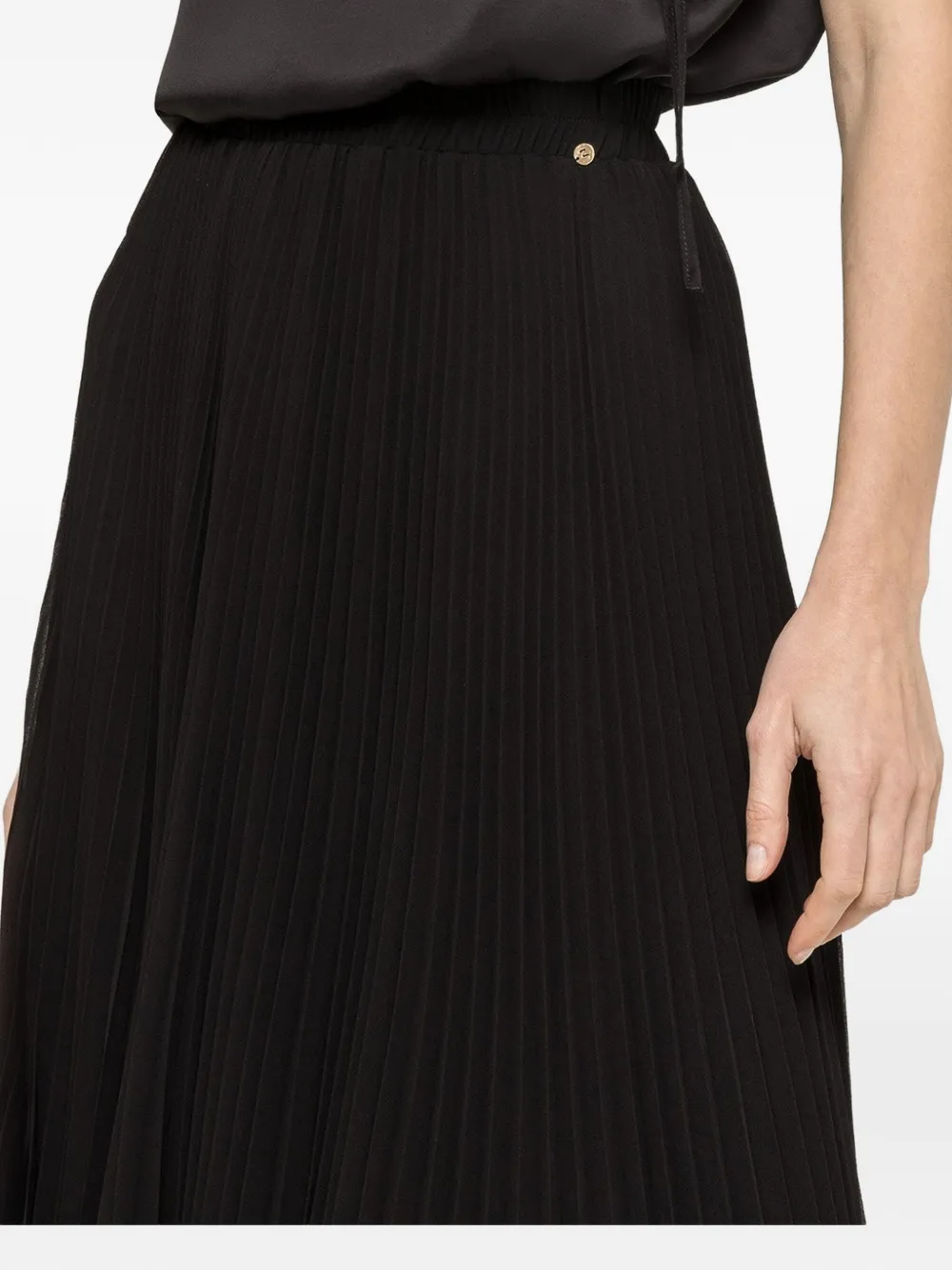 NISSA pleated midi skirt - Nero