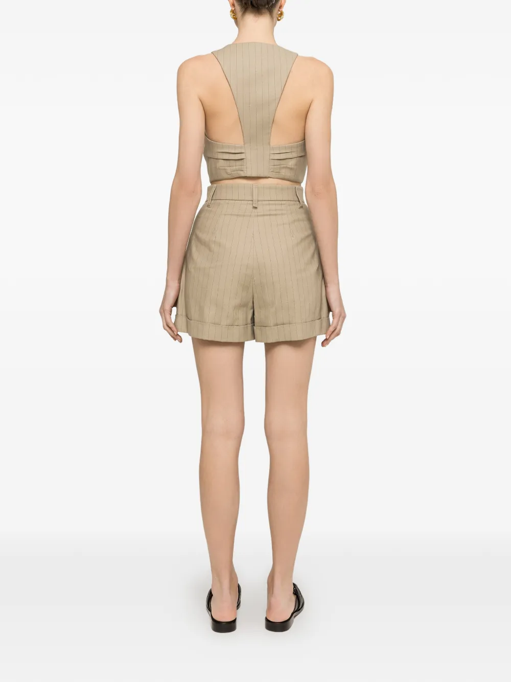 NISSA High waist shorts Beige