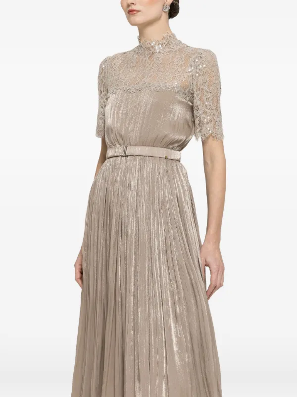 grey chiffon midi dress New Look chiffon midi dress in grey pattern