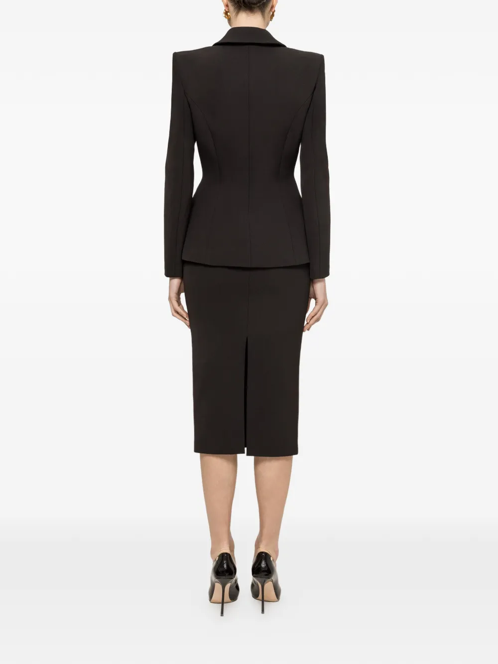 NISSA High waist midi-rok Zwart