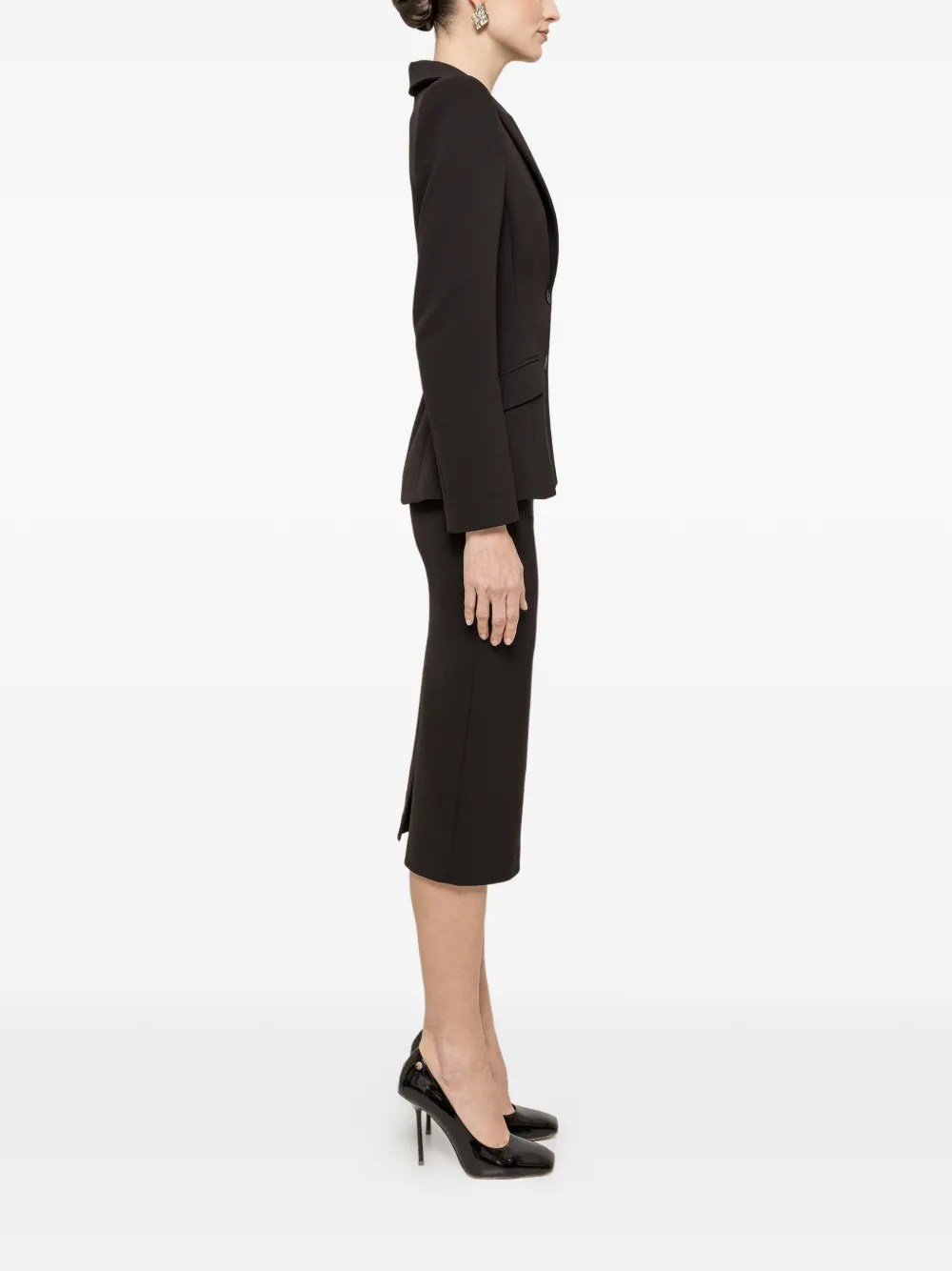 NISSA High waist midi-rok Zwart