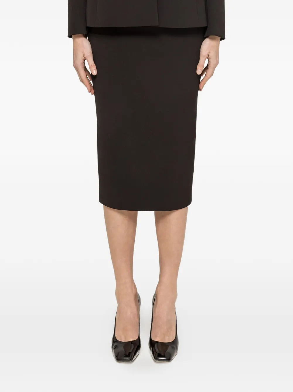 NISSA Midirock mit hohem Bund - Schwarz