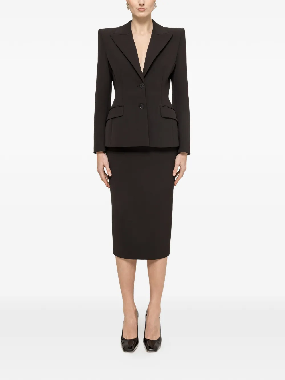 NISSA High waist midi-rok Zwart