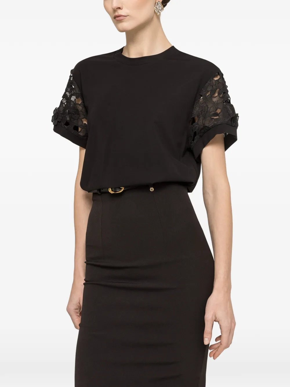 NISSA embroidered T-shirt - Nero