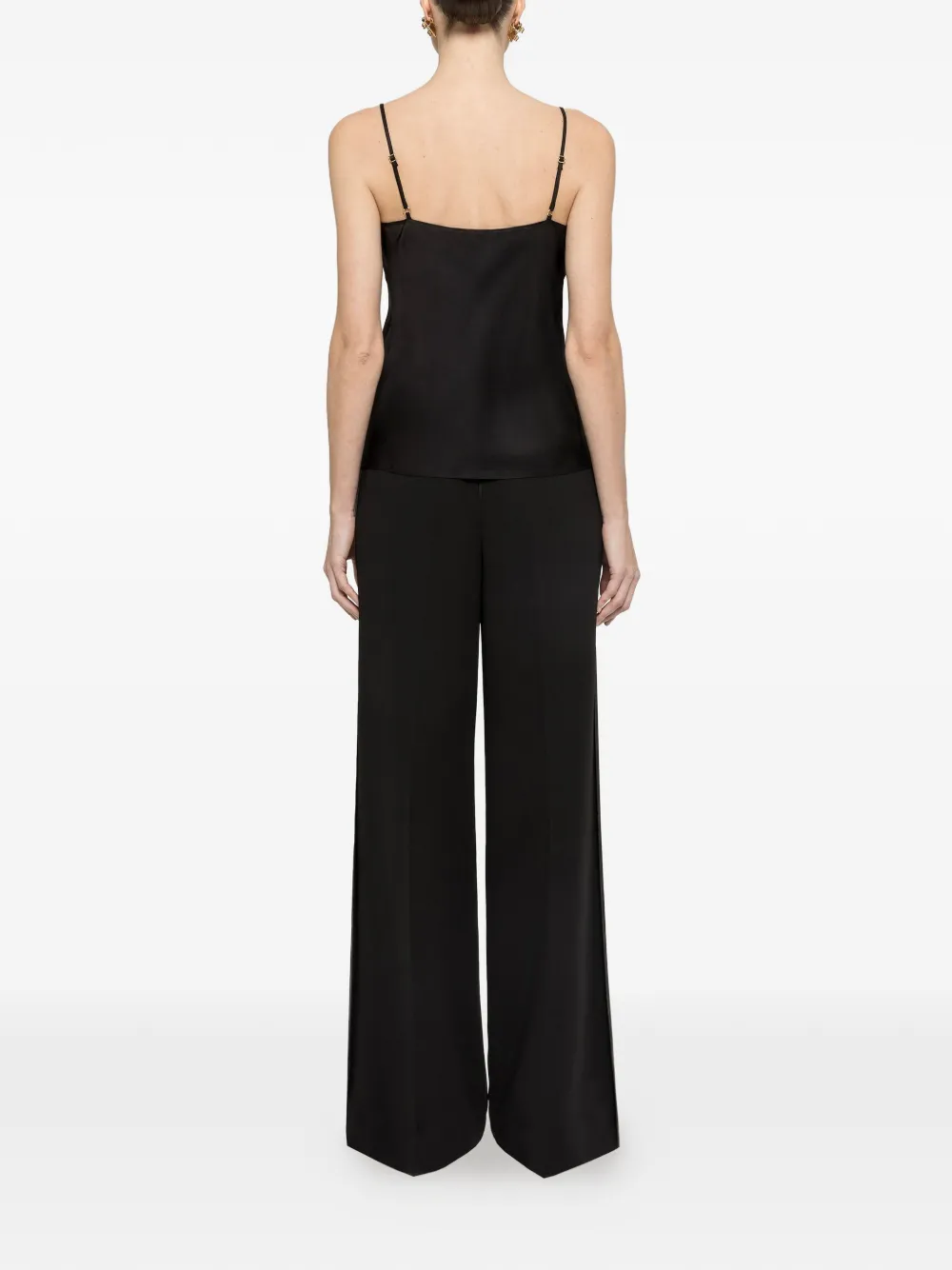 NISSA Viscose top met tulen inzetstuk Zwart