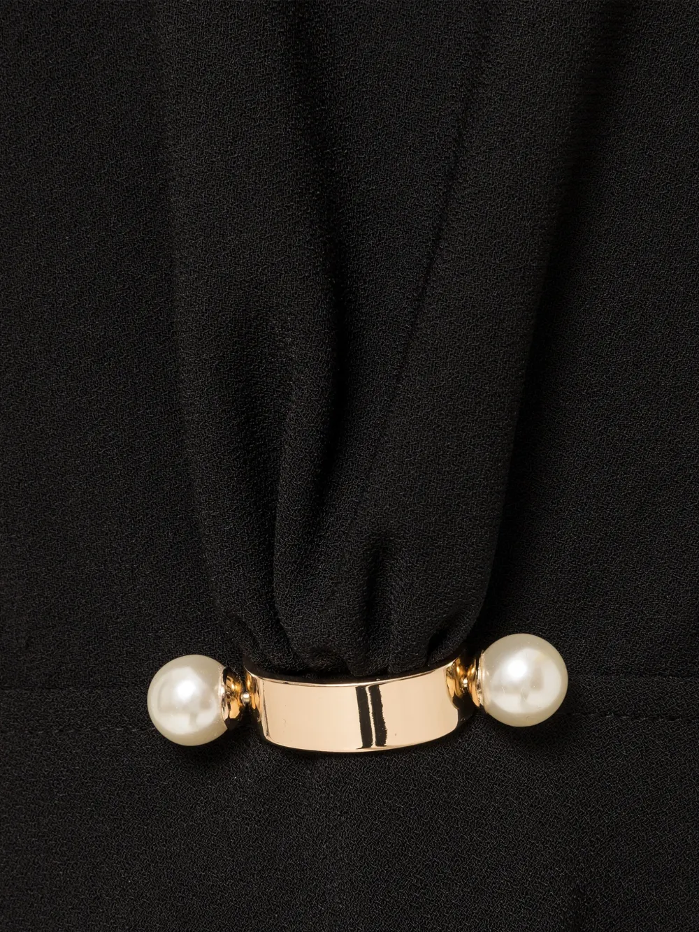 NISSA Crêpe midi-jurk met parel-detail Zwart