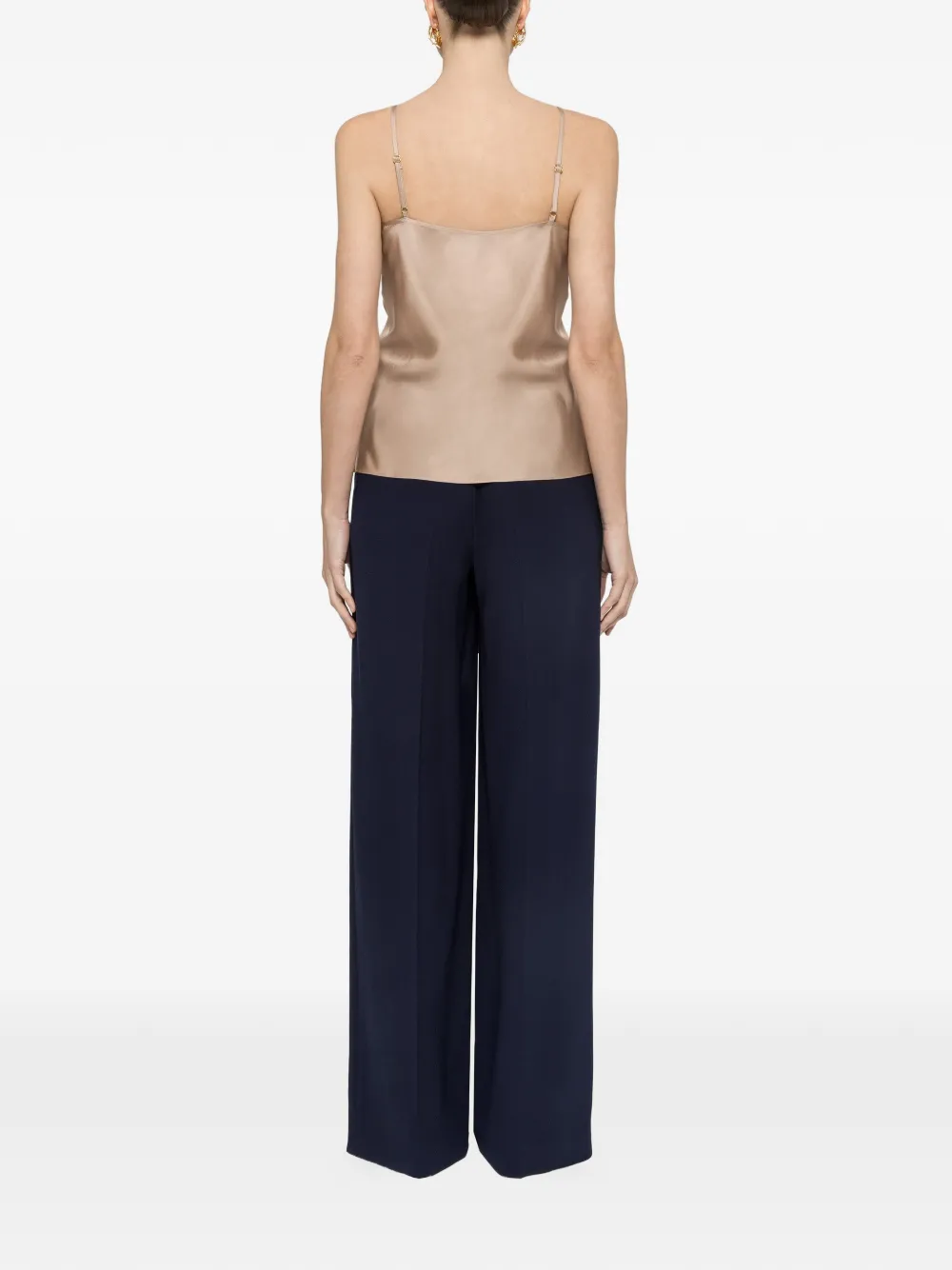 NISSA Top met tulen vlakken Beige