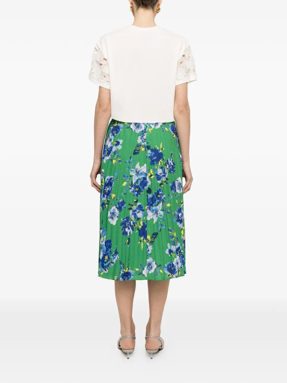 NISSA Midi-plooirok met print Groen