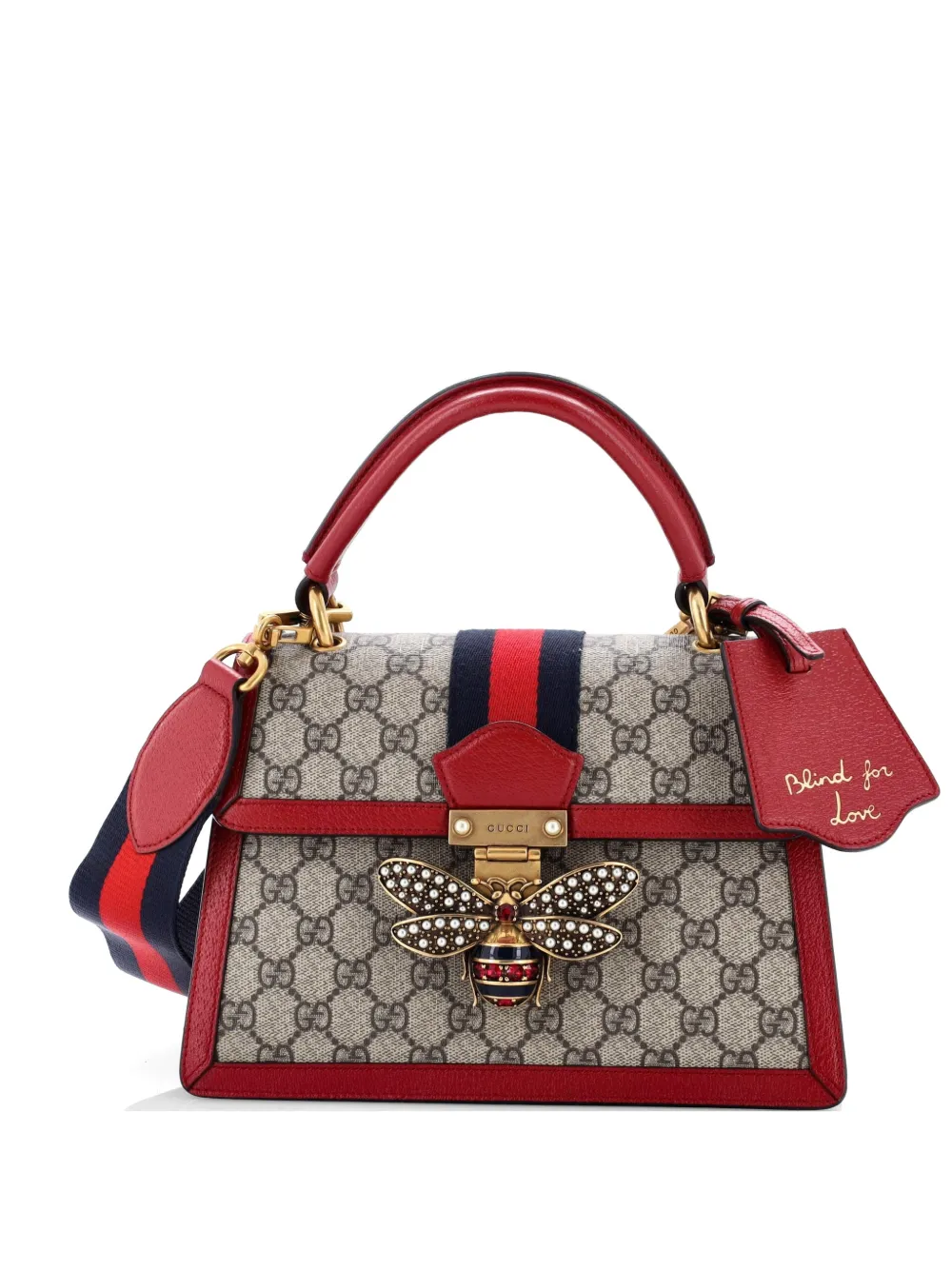 Gucci Pre-Owned Queen Margaret Top Handle Bag GG Coated Canvas with Leather Small satchel - Rosso