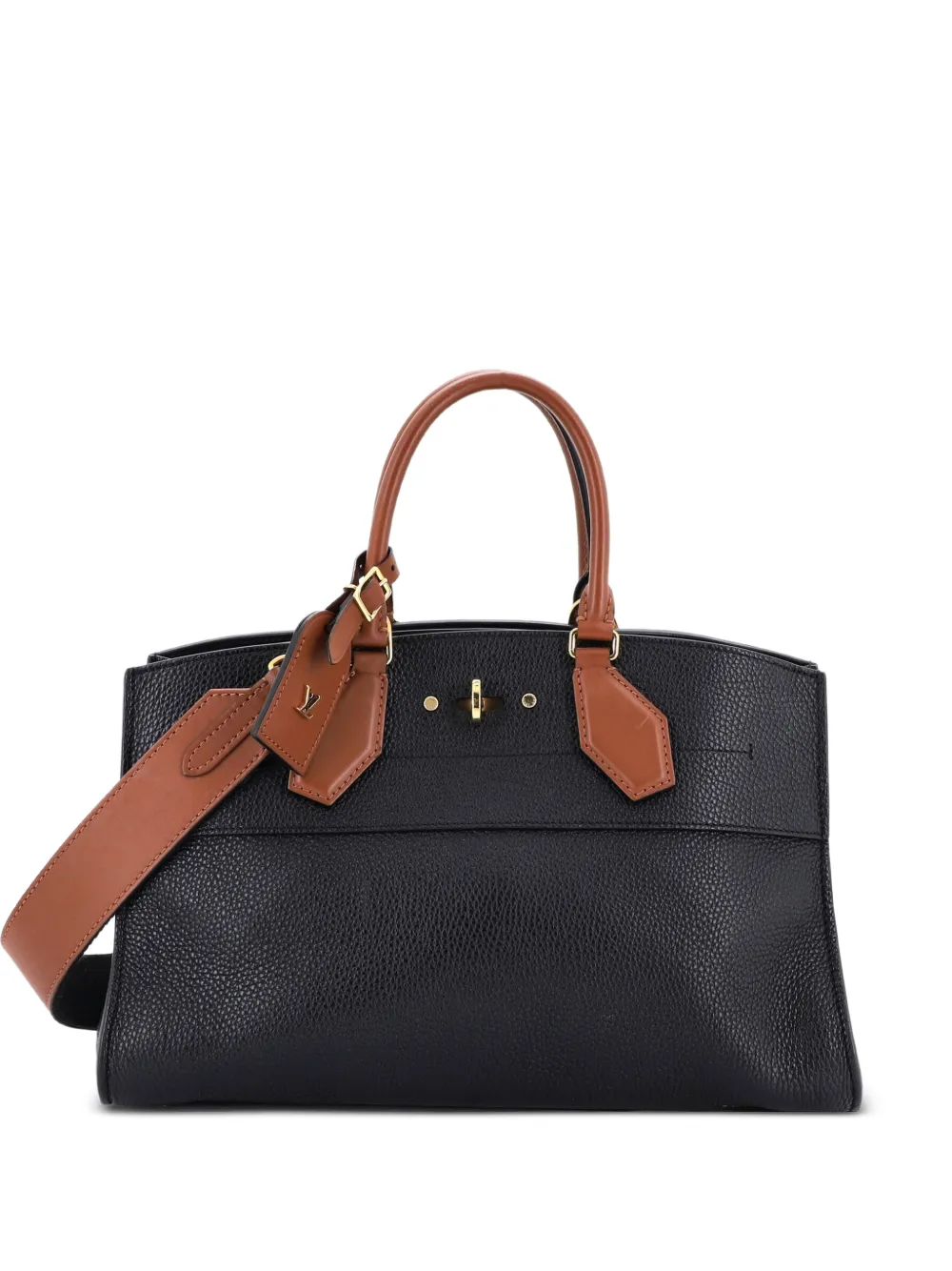 Louis Vuitton Pre-Owned City Steamer Handbag Leather East West satchel - Nero