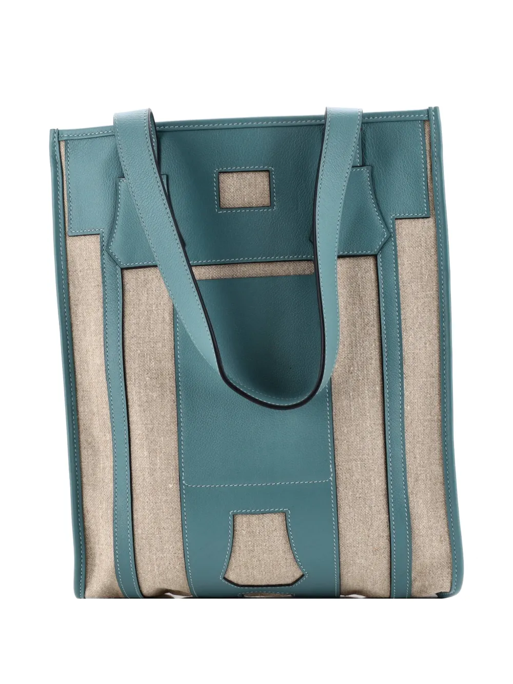 Hermès Pre-Owned Petit H Bell Toile and Leather PM tote bag - Blu
