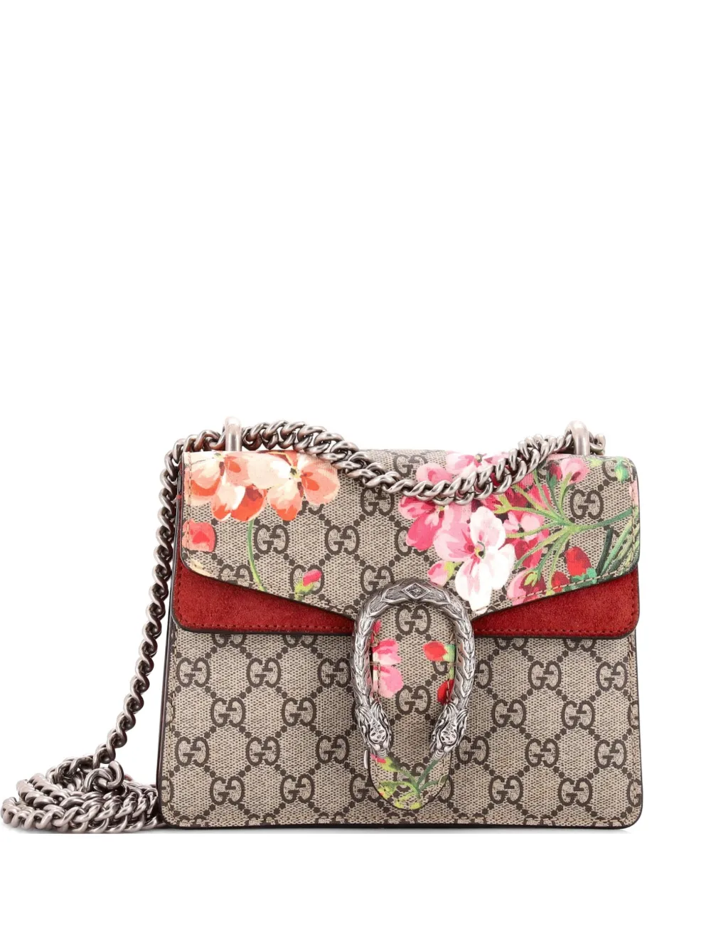 Gucci Pre-Owned Dionysus Bag Blooms Print GG Coated Canvas Mini shoulder bag - Marrone