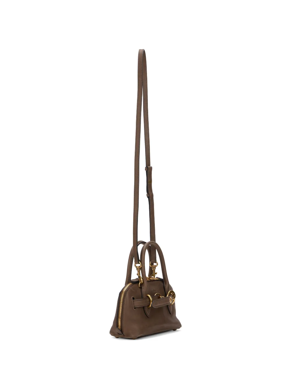 Miu Aventure shopper met ceintuur en logo-reliëf Bruin