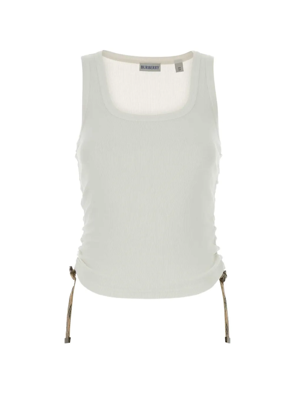 Burberry ribbed drawstring top - Bianco