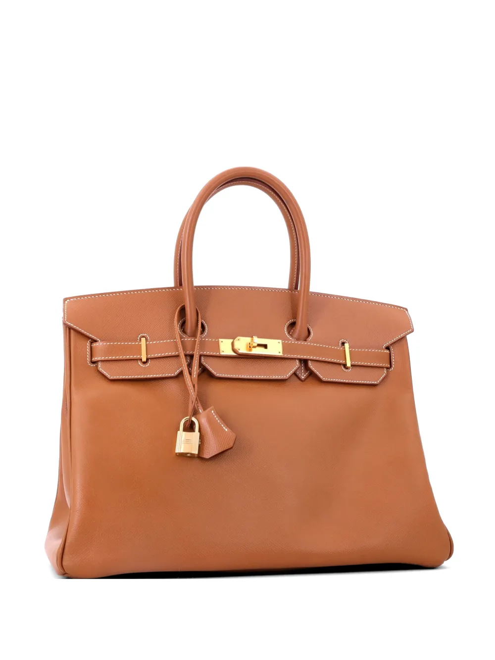 Hermès Pre-Owned Birkin Handbag Brown Courchevel with Gold Hardware 35 tote bag - Marrone