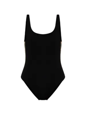 Prada Jersey one-piece Swimsuit With Rhinestones | Black | FARFETCH JO