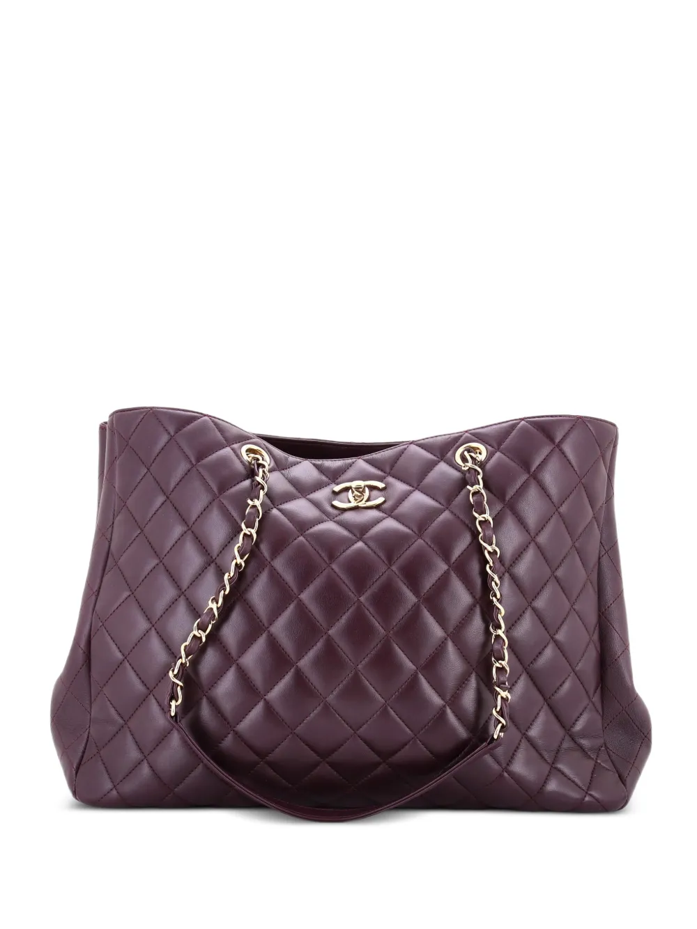 CHANEL Pre-Owned Classic CC Shopping Quilted Lambskin Large tote bag - Viola