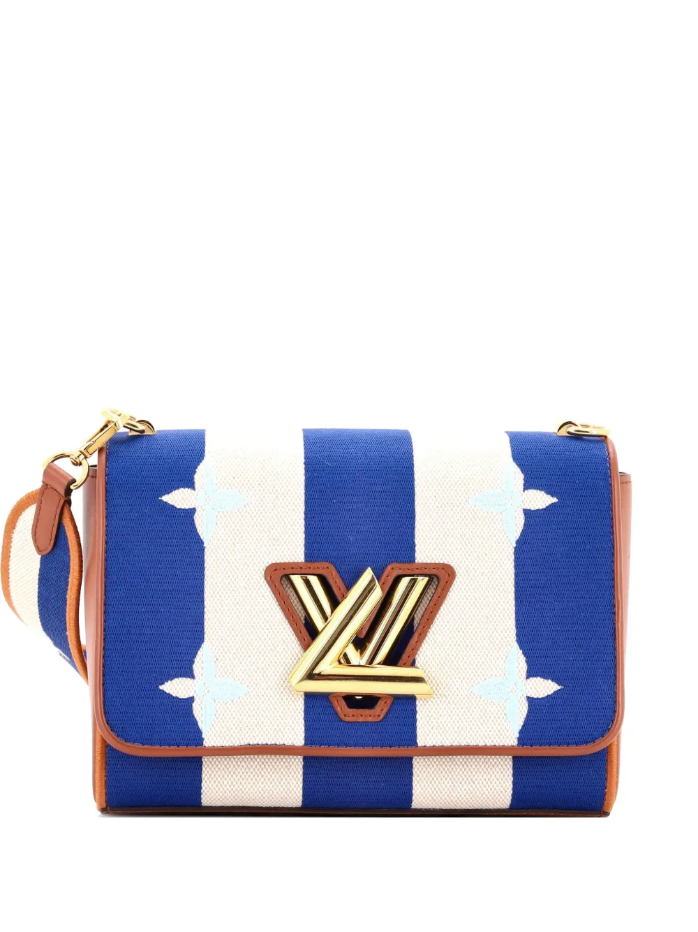 Louis Vuitton Pre-Owned Twist Handbag Limited Edition Embroidered Stripe Canvas MM crossbody bag - Blu