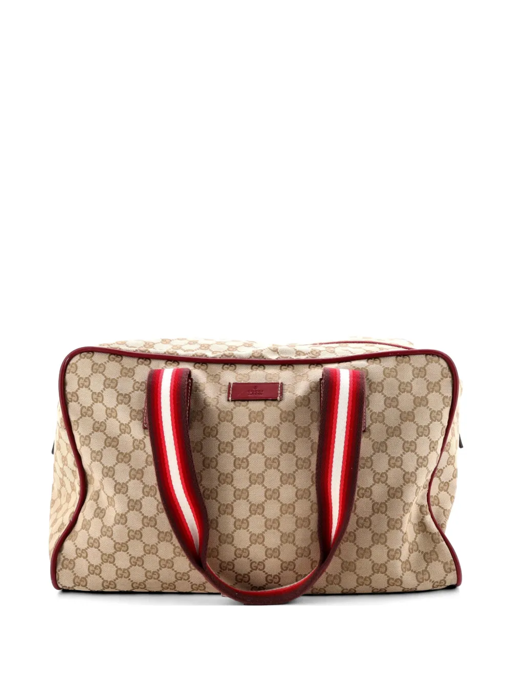 Gucci Pre-Owned Web Carry On Duffle Bag GG Canvas Large travel bag - Marrone