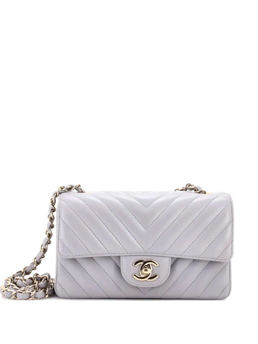 CHANEL Pre-Owned Classic Single Flap Bag Chevron Lambskin Mini shoulder bag - Grey