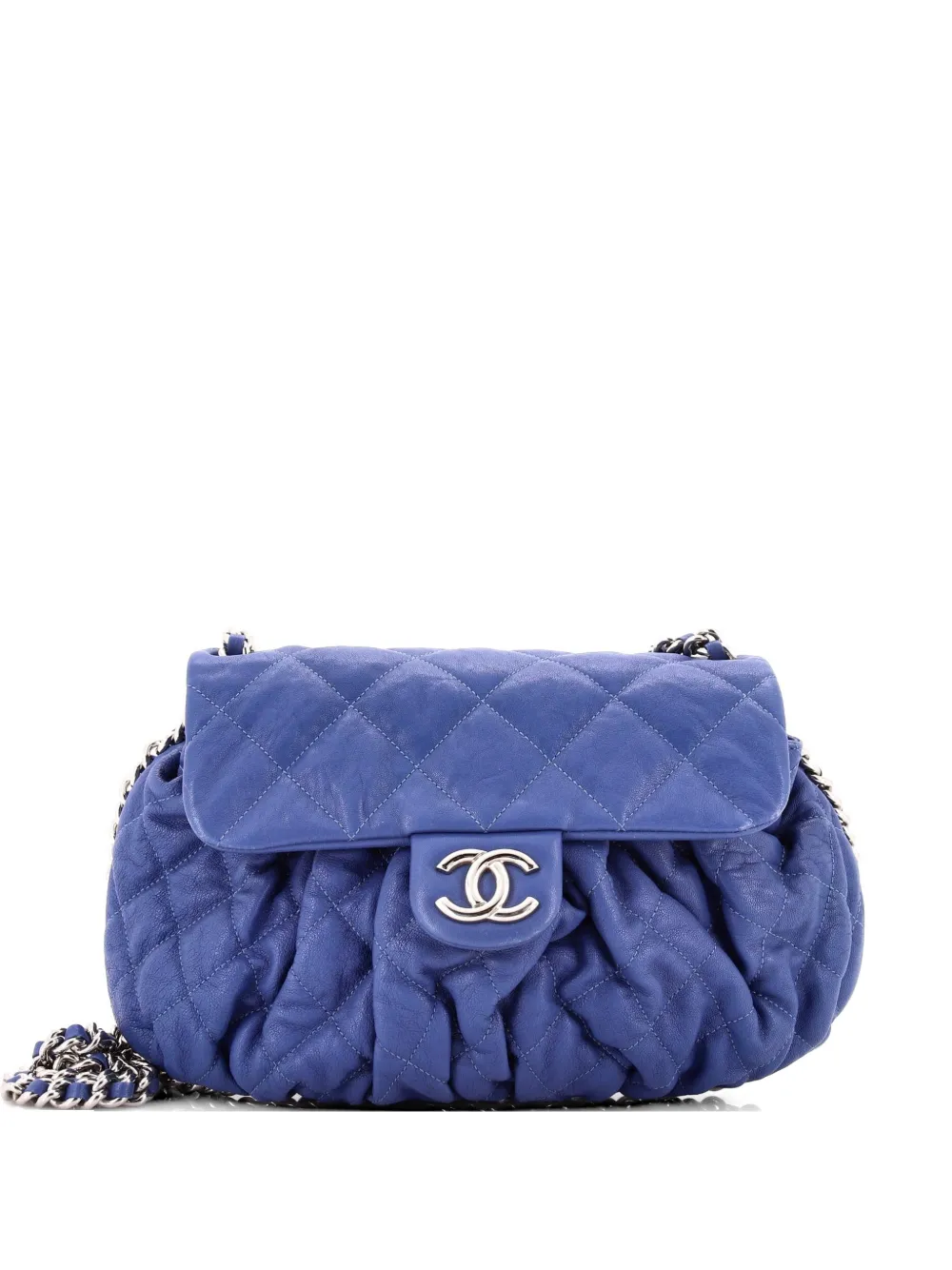 CHANEL Pre-Owned Chain Around Flap Bag Quilted Leather Medium crossbody bag - Blue